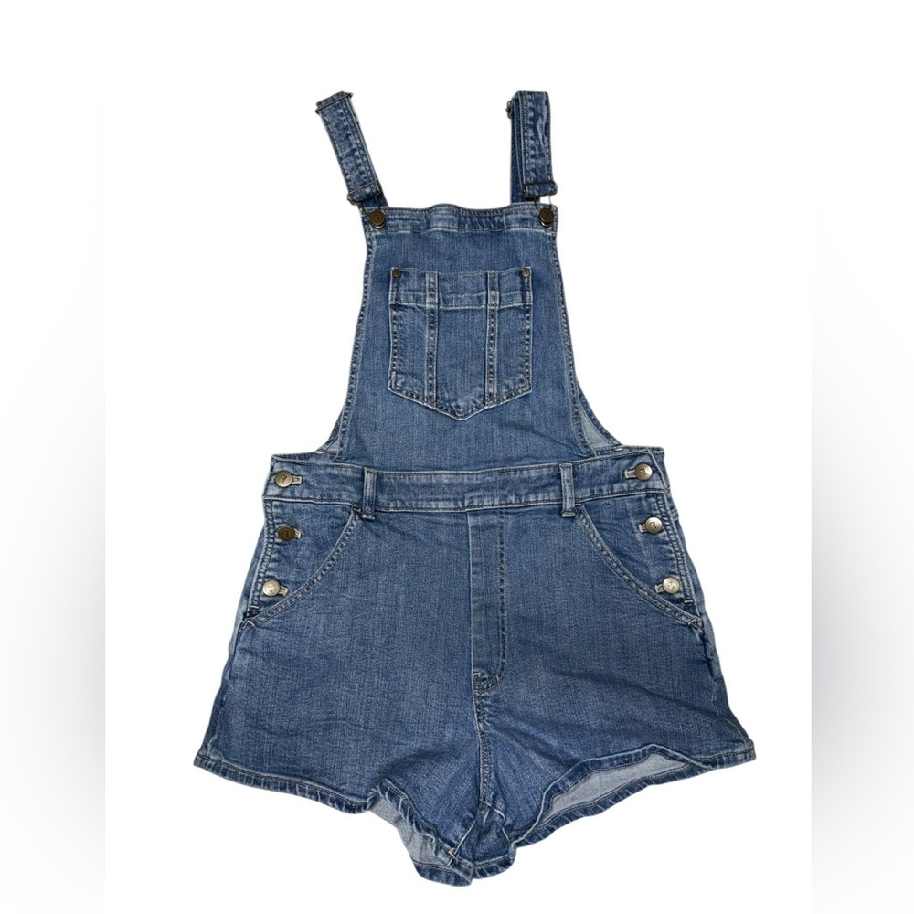 Pilcro x Anthropologie Denim Micro Overalls -Sz 10 - Picture 4 of 10